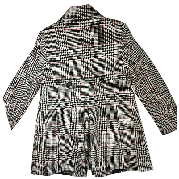 TOMMY HILFIGER Sz 12 Classic Plaid Wool Blend Long Overcoat Coat Jacket - Picture 3 of 7